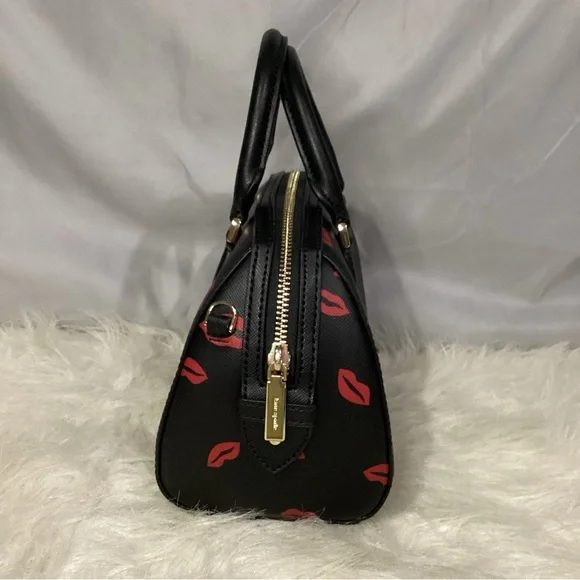 Kate Spade Small Madison Lips Toss Leather Duffle Crossbody Bag EUC 88 - Picture 10 of 13